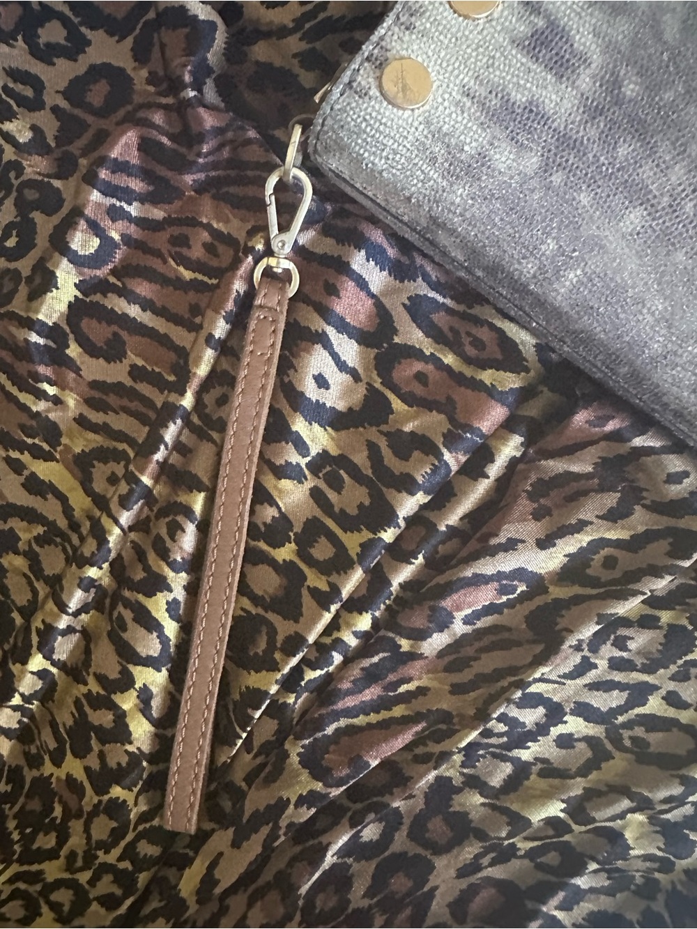 Hammitt Silver Gray Metallic Wristlet Clutch - Picture 5 of 6